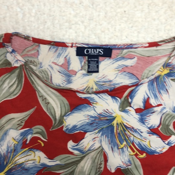 Chaps Red Floral Tank - Picture 5 of 5